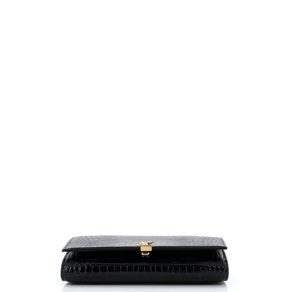 Saint Laurent Classic Monogram Flap Chain Wallet Crocodile Embossed Leather - Picture 4 of 7